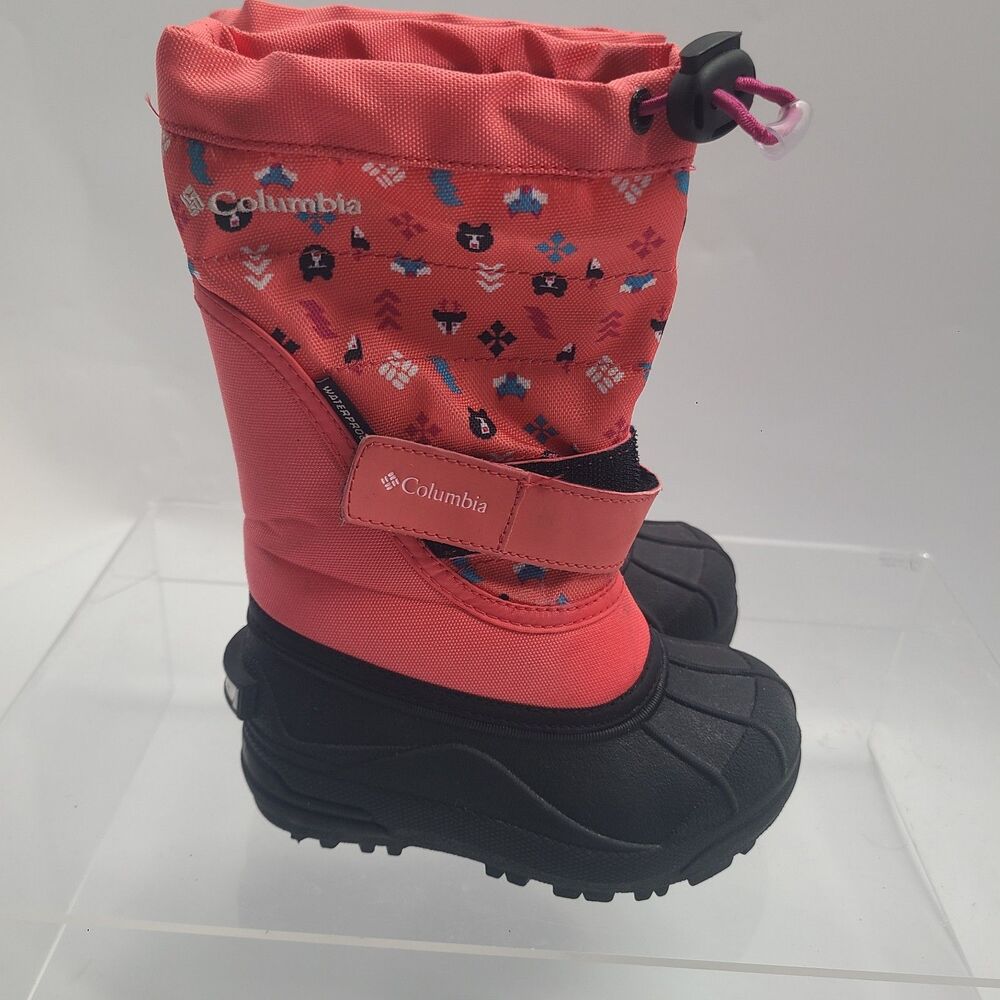 Columbia Youth Powderbug Plus ll Print Winter Snow Boots Girls Size 8